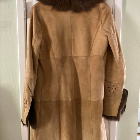 NWOT Embroidered Shearing Afghan Penny lane 100% GOAT SKIN Arden B. Women coat M - Picture 11 of 11
